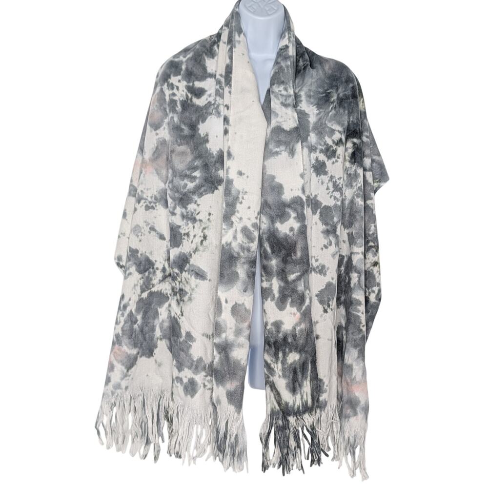 Tie Dye Fringe Scarf by BP in Gray White Pink - Picture 10 of 10